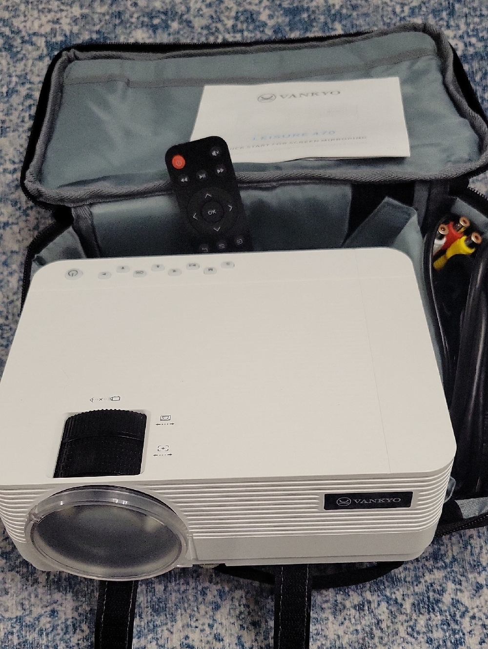 White Portable Projector - Compact Home Theater